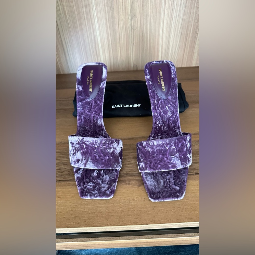 Saint Laurent Rich Purple Velvet Mules